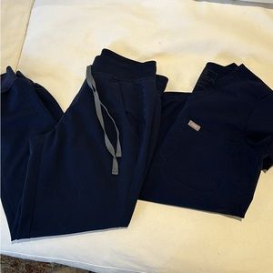 Navy blue FIGS scrub set